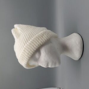 Handmade Winter Hat Adult White/Off White S/M